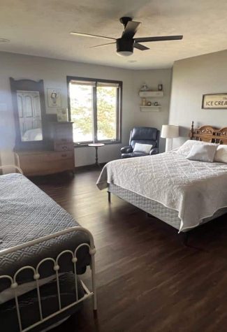 One of the bedrooms with a queen and a double bed